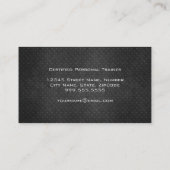 モダンな金属パーソナルトレーナーの名刺 名刺 (裏面)