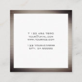 モダンな金属ブラウンの金ゴールドの正方形の名刺 スクエア名刺 (裏面)