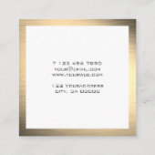 モダンな金属金ゴールドのスタイルの名刺 スクエア名刺 (裏面)