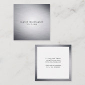モダンな金属銀製のスタイルの名刺 スクエア名刺 (正面/裏面)