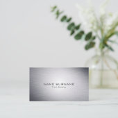 モダンな金属銀製のスタイルの名刺 名刺 (スタンド正面)