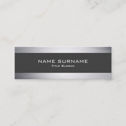 モダンな金属銀製のスタイルの小型名刺 スキニー名刺 (正面)