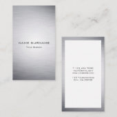 モダンな金属銀製の一見の縦の名刺 名刺 (正面/裏面)
