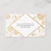 モダンな金貝のビーチのテーマの名刺 名刺 (裏面)