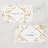 モダンな金貝のビーチのテーマの名刺 名刺 (正面/裏面)