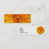 モダンな金黄色いマリーゴールドの花 スキニー名刺 (正面/裏面)
