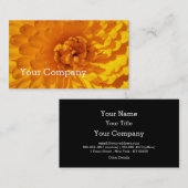 モダンな金黄色いマリーゴールドの花 名刺 (正面/裏面)