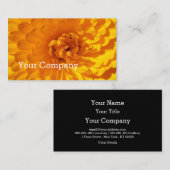 モダンな金黄色いマリーゴールドの花 名刺 (正面/裏面)