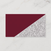 モダンな銀のグリッターがバーガンディに「ありがとう」 エンクロージャーカード (裏面)