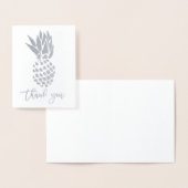 モダンな銀ぱくはタイポグラフィのパイナップル感謝していしています 箔カード (ディスプレー)