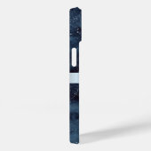 モダンな銀色の曼荼羅ストライプ ネイビーブルー Case-Mate iPhoneケース (裏面 / 右)