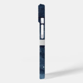 モダンな銀色の曼荼羅ストライプ ネイビーブルー Case-Mate iPhoneケース (裏面 / 左)