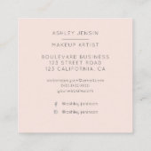 モダンな銀製のグリッターのグラデーションな化粧のプロフェッショナル スクエア名刺 (裏面)