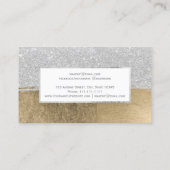 モダンな銀製のグリッターの金ゴールドブラシストローク化粧 名刺 (裏面)