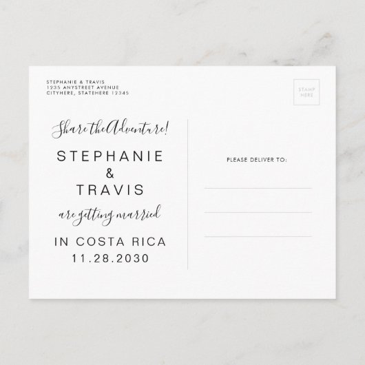 モダンな銀製の地図の保存の日付の郵便はがき 案内ポストカード (裏面)