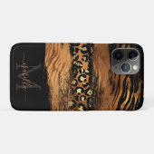 モダンな銅のラメ入りスクリプトモノグラム Case-Mate iPhoneケース (裏面(横))