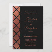 モダンな銅色とブラックのエレガントなモロッコの結婚式 招待状 (正面)