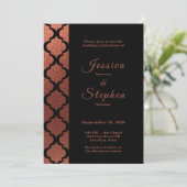 モダンな銅色とブラックのエレガントなモロッコの結婚式 招待状 (スタンド正面)