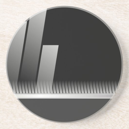 モダンな鋼鉄黒く、銀製の産業コースター コースター (正面)