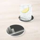 モダンな鋼鉄黒く、銀製の産業コースター コースター (側面)