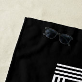 モダンな長方形のロゴ(黒と白) ビーチタオル (インサイチュ)