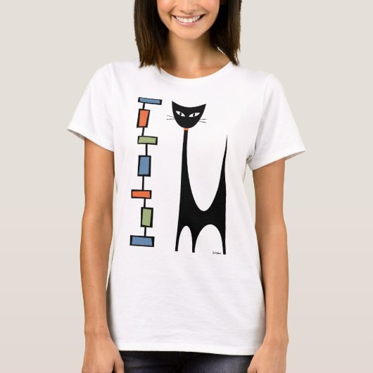 モダンな長方形を持つアトミックキャット 1 Tシャツ (正面)