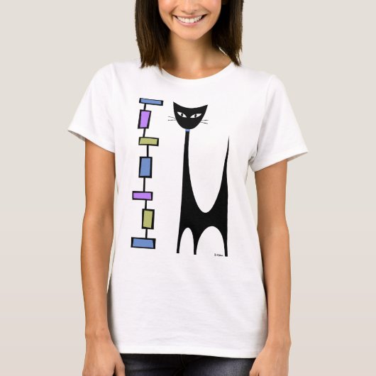 モダンな長方形を持つアトミックキャット 2 Tシャツ (正面)