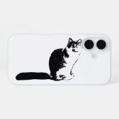 モダンな長毛種の猫 iPhoneケース iPhone 16ケース (裏面横)