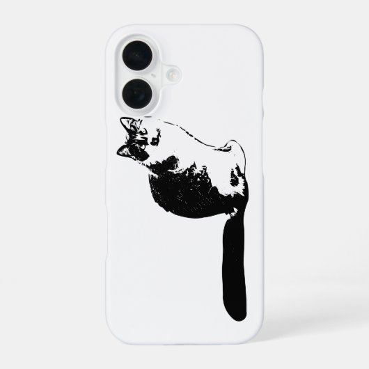 モダンな長毛種の猫 iPhoneケース iPhone 16ケース (裏面)