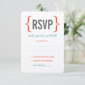 モダンな陽気な騒ぎの結婚式の応答 出欠カード (スタンド正面)