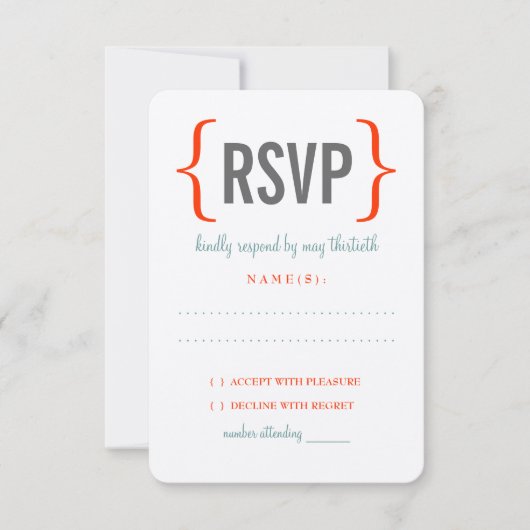 モダンな陽気な騒ぎの結婚式の応答 出欠カード (正面)