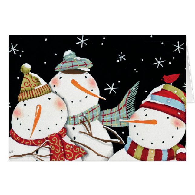 モダンな雪だるまのスマイル (正面横)