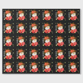 モダンな雪だるまのデザイン ラッピングペーパー (フラット)