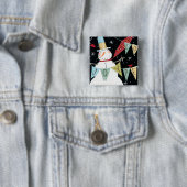 モダンな雪だるま愛、喜び、平和 缶バッジ (インサイチュ)