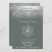 モダンな雪の水彩雪の花 Holiday パーティー 招待状 (正面/裏面)