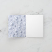 モダンな雪の結晶のクリスマスツリーのグリーティング シーズンカード (内部)