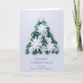 モダンな雪の結晶のクリスマス コーポレート グリーティング シーズンカード (正面)