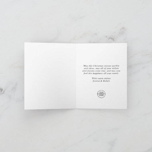 モダンな雪の結晶のクリスマス コーポレート グリーティング シーズンカード (内部)