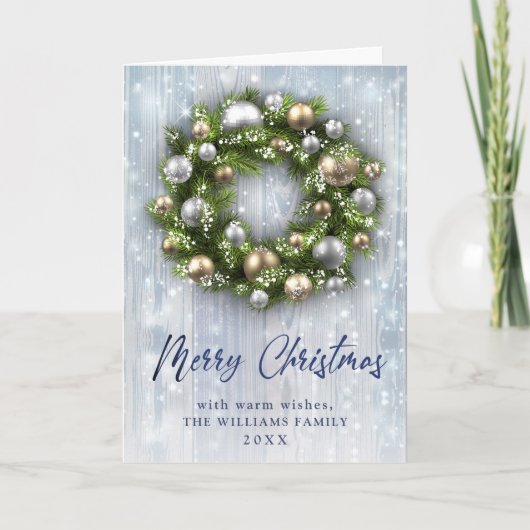 モダンな雪の結晶のクリスマス コーポレート グリーティング シーズンカード (正面)