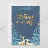 モダンな雪の結晶の冬のクリスマス招待状 XMAS 招待状 (裏面)