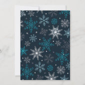 モダンな雪の結晶 ウェディングシャワー 招待状 (裏面)