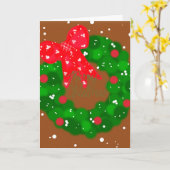 モダンな雪の飾りとリボン カード (黄色い花)