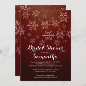 モダンな雪片のブライダルシャワーの招待状 招待状 (正面/裏面)