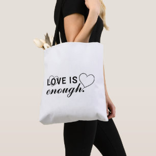 モダンな雰囲気漂う"Love is Enough"トートバッグ トートバッグ