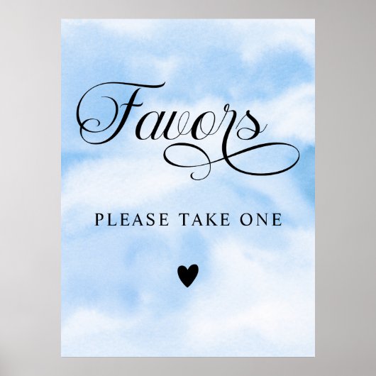 モダンな雲の上の結婚前お祝い品 看板 ポスター (正面)