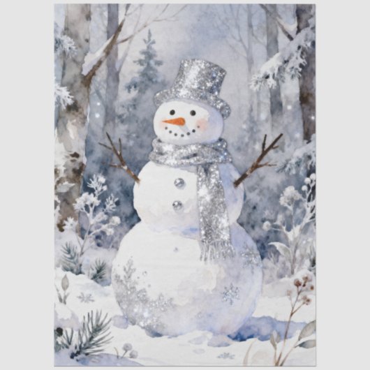 モダンな霜降りの冬の雪だるまの祝祭 TMF26 薄葉紙 (正面)