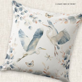 モダンな青いサギが飛ぶ名前 新婚夫婦 クッション