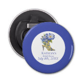 モダンな青いチャイナ風デザインのハイヒール シューズ ブライダル ショー 栓抜き (正面)