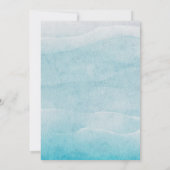 モダンな青い海 水彩 結婚式 セーブザデート (裏面)