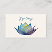 モダンな青い蓮の花のアート エレガント ユニーク ヨガ 名刺 (正面)